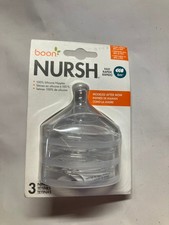 NEW Boon Nursh Stage 3 Silicone Nipples MOM 3 BPA PVC Free 3 Pack Fast 6 Month