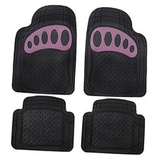 Auto Rubber Mats - Heavy-Duty, Universal Fit Full Set, Climaproof, Pink