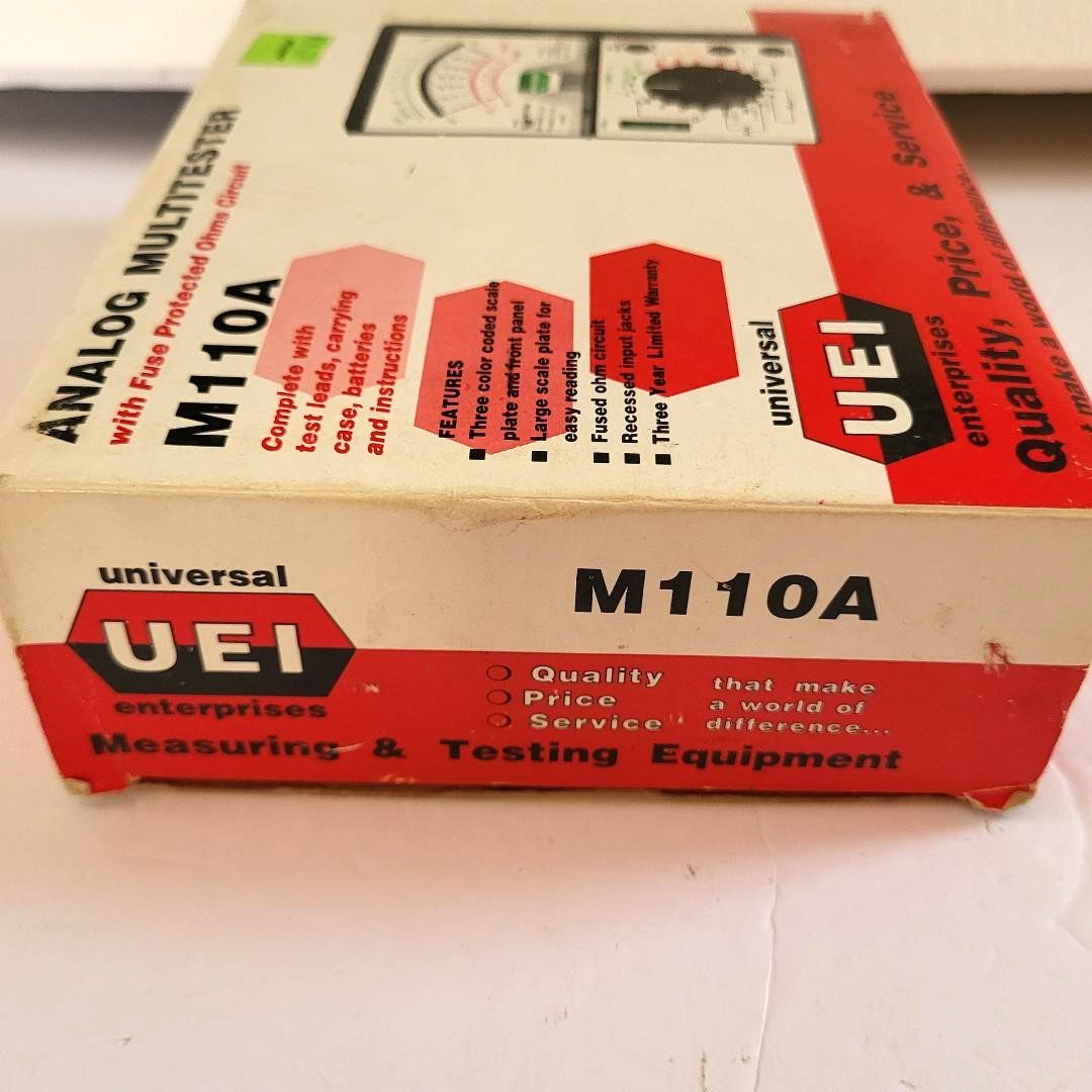 UEI M110A Analog Elect Multimeter Complete W/ Case/Box/Leads Tested &Working