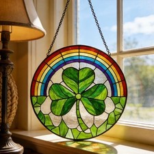 Shamrock Suncatcher, Lucky Irish St. Patrick s Day Window Hanging Gift