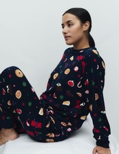 Marks & Spencer Womens Navy Mix Cotton Two-piece set Long sleeved Pyjamas - M&S