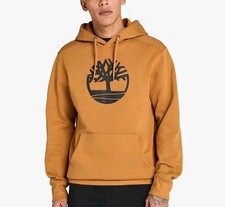 Timberland Men's Kennebec River Tree Logo Wheat Hoodie Size-L