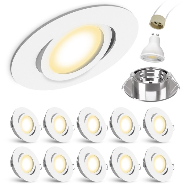 10X Led Einbaustrahler Mit Led GU10 Warmweiß Schwenkbar Spot Deckenlampe Spot-image
