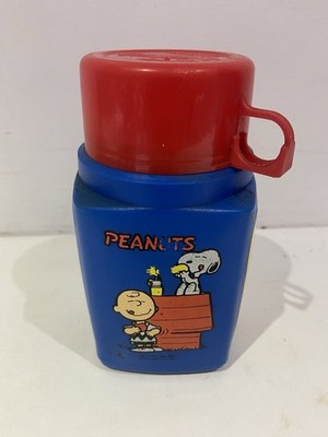 Vintage Snoopy und Woodstock Roughneck Flachmann 16cm Thermoskanne 80er Retro BM15