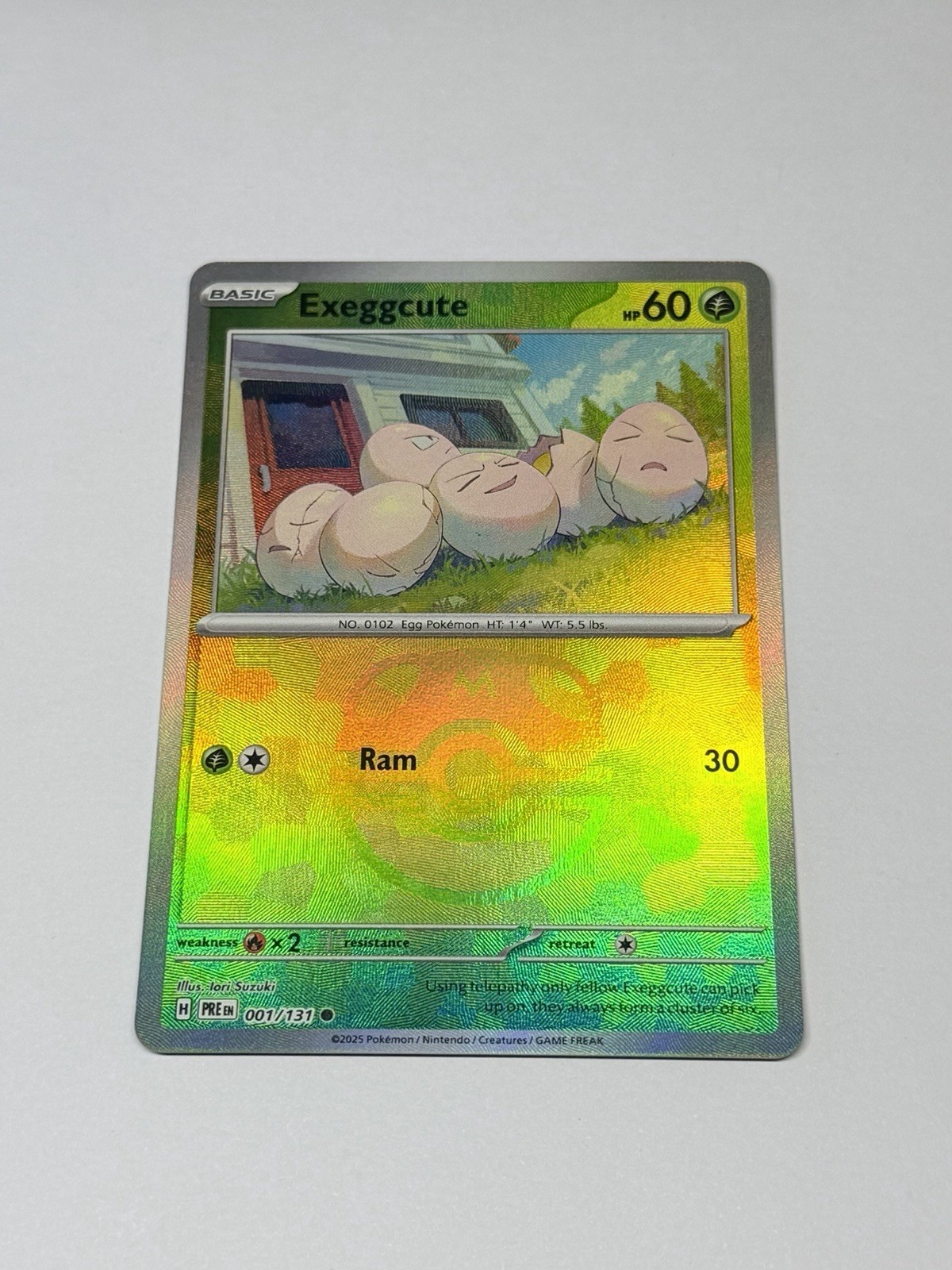 Exeggcute 001/131 Master Ball Pattern  Common Prismatic Evolutions Pokemon NM/M
