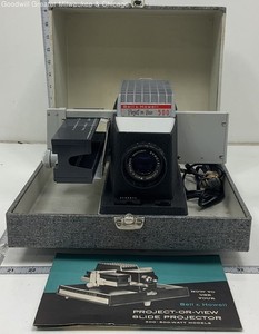 Bell Howell Project Or View 500 Slide Projector Gray Manual Case Power Cord