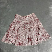 Vtg Ralph Lauren Polo Jeans Co Skirt Womens 6 Red Paisley Print Cottage Boho