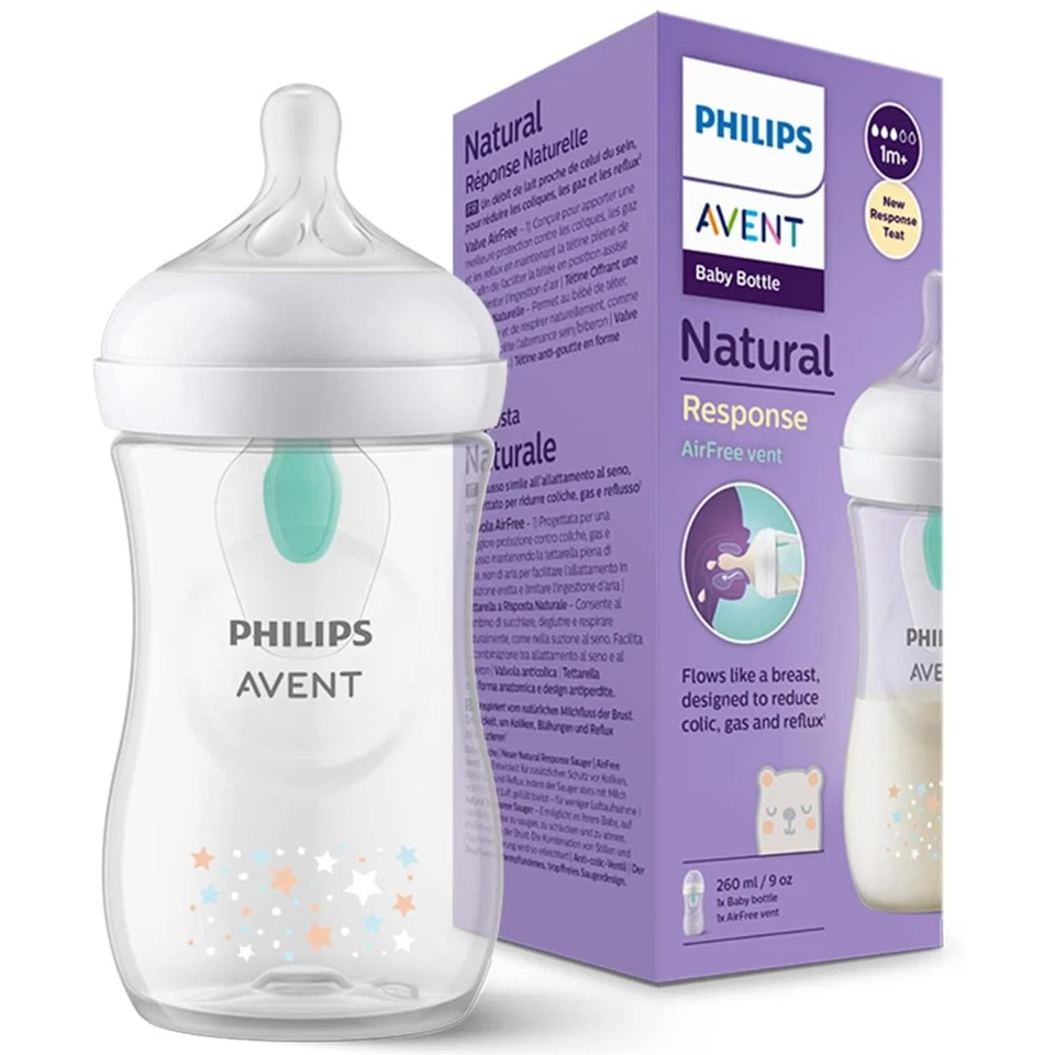 Philips Avent SCY673/82 Natur Response Baby Milch Flasche 260ml Withairfree Vent - Bild 2 von 4