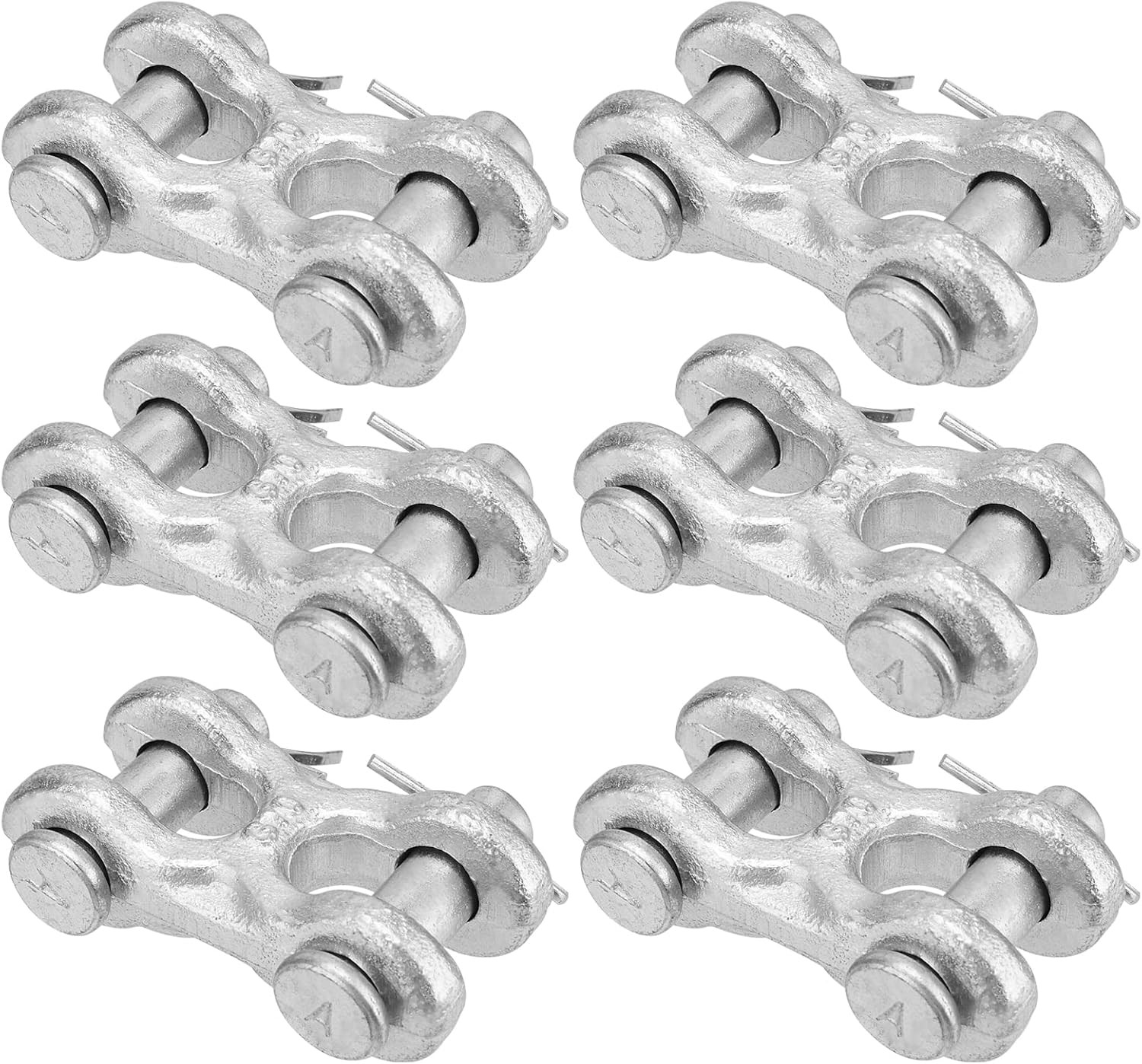 6 Packs 3/8 Inch Double Clevis Link Chain Repair Links for Warehouses Factori...