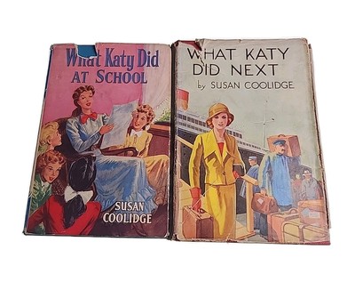 2x Susan Coolidge Vintage Hardback Book Katy School Next