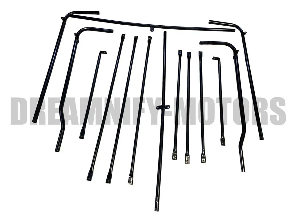 Complete Set Straight Bows Frame Fit for Soft Top For CJ Jeep Willys CJ2A CJ3A - Imagem 3 de 4