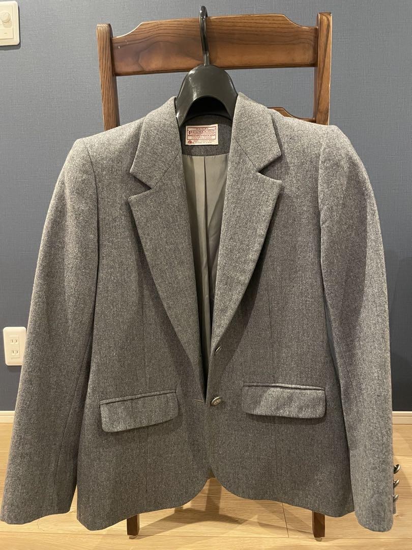 PENDLETON Tailored Jacket Virgin wool Size S Gray… - image 1