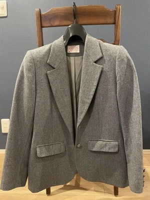 PENDLETON Veste Sur-Mesure Laine Vierge Taille S Gris Longueur 61cm - Photo 1/4