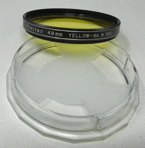 Vivitar Yellow No.8 (K2) Camera Lens Filter 49mm Circular w/ Plastic Case