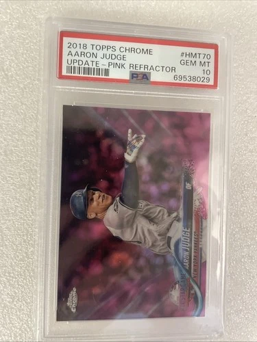 2018 Topps Chrome Aaron Judge MLB #HMT70 Update Pink Refractor PSA 10 Gem Mint