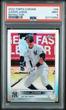 2022 TOPPS CHROME REFRACTOR #99 AARON JUDGE PSA 9