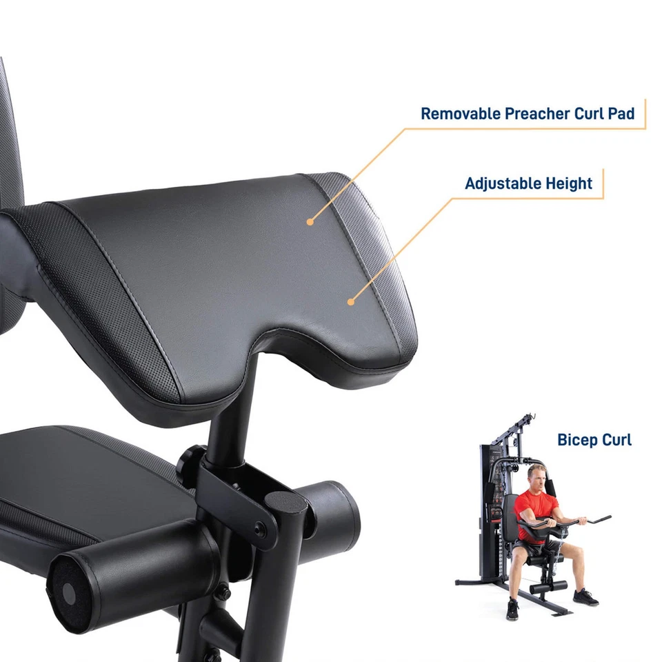 MARCY MWM-8178 Home Multi Gym 68kg Weight Stack 91kg Resistance Compact - Image 4 of 4