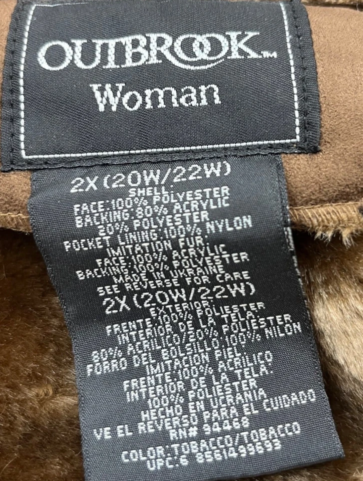 Outbrook Mujer 2X Abrigo Marrón Imitación Gamuza Cuello Piel Forrado Invierno Abrigo Boho Ch Foto 3 de 4