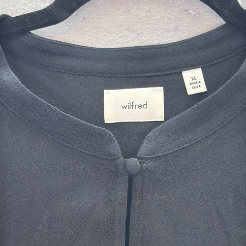 Wilfred Aritzia NWT - women’s Ava Blouse stand collar long sleeve black top XL - Picture 8 of 11