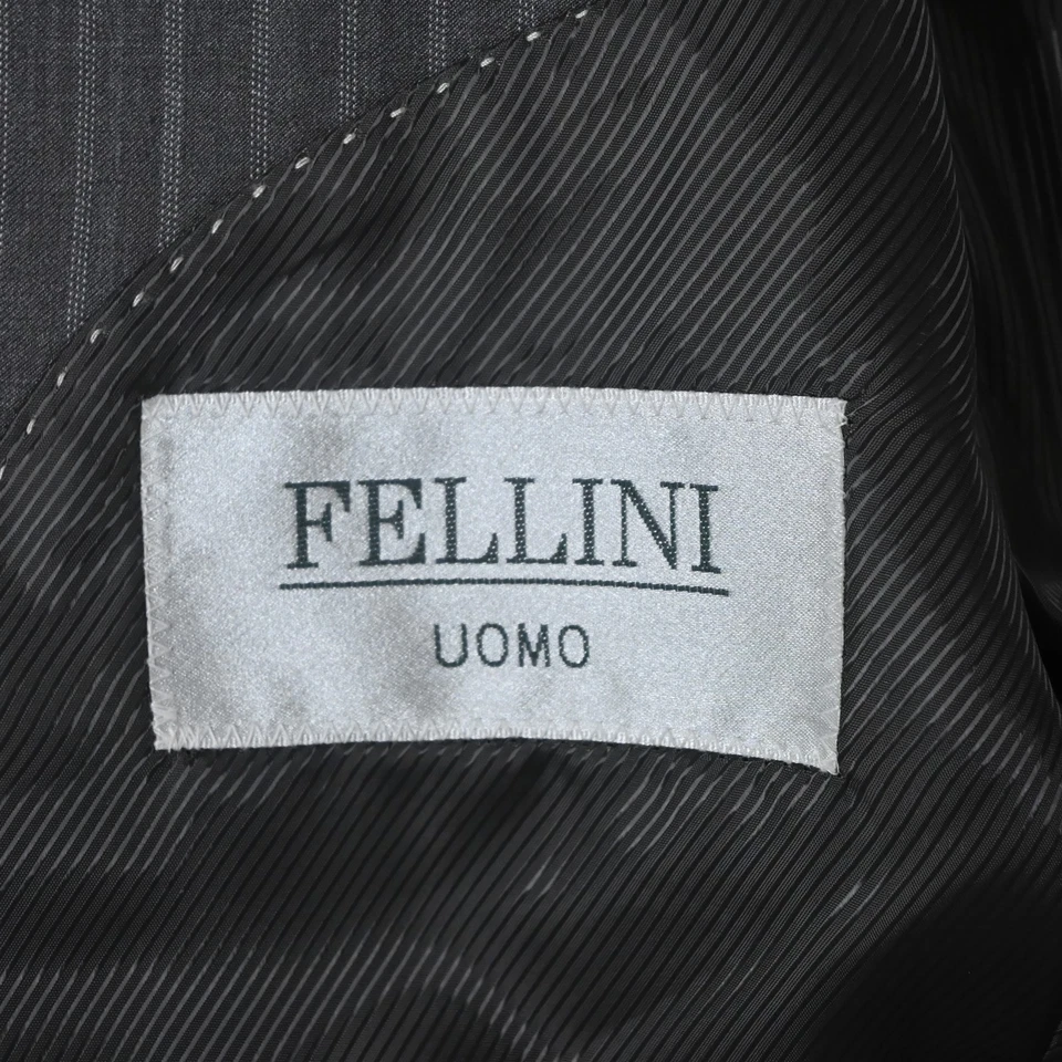 Chaqueta Pantalones Traje Fellini Uomo 40R 34x36 Gris Taupe Rayas Para Hombre Foto 4 de 4