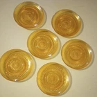 Set of 6 Vintage Jeanette Anniversary Carnival Glass Iridescent Marigold