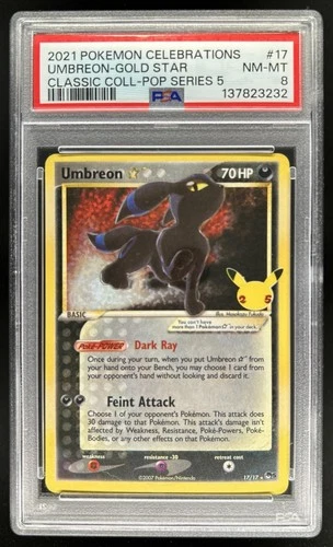 2021 Pokemon SWSH Celebrations Umbreon Classic Collection #17/17 PSA 8