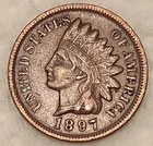 1897 Indian Head Cent Penny 1C - Grade - VF - #14455