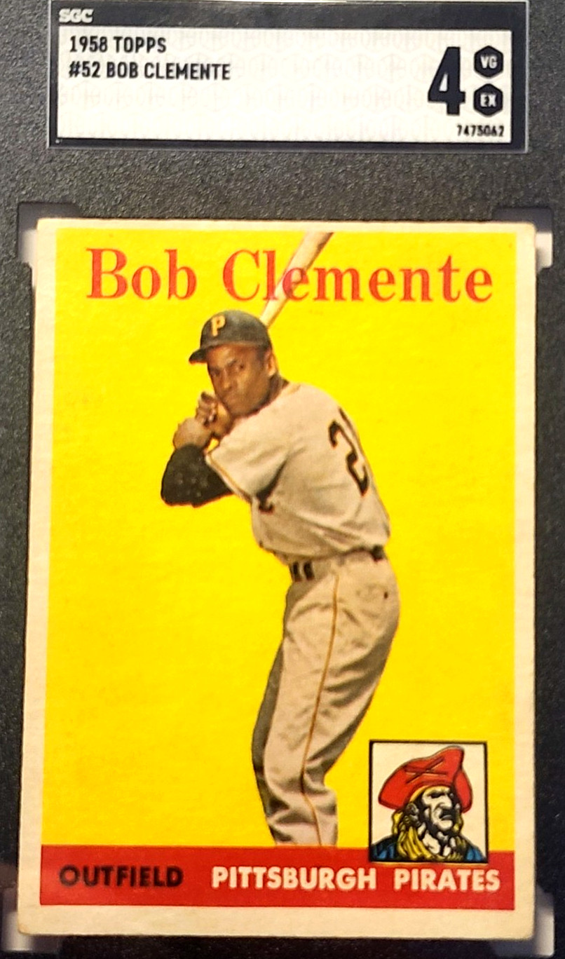 1958 TOPPS #52 BOB ROBERTO CLEMENTE SGC 4 VG EX HOF