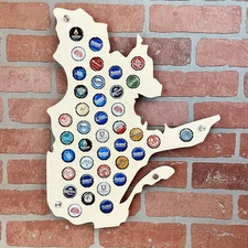 TORCHED Map Beer Cap Display Holder | Wall Mount Cap Catcher | Decor Art