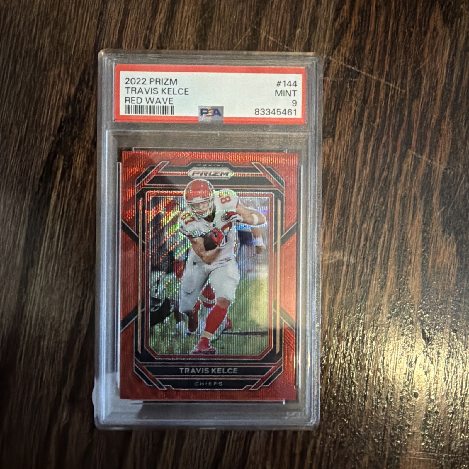 2022 Panini Prizm #144 Travis Kelce Red Wave Prizms GEM MT PSA 10 (035/149? view 3