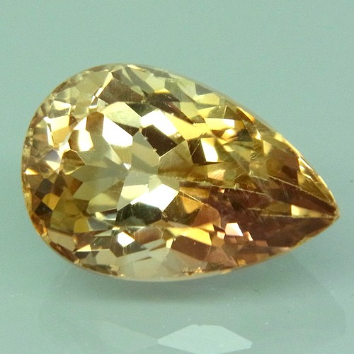 TWINKLING! 5.35ct.Rich Sparkle Apricot Peach Imperial topaz Brazil Pear 12x8mm. - Picture 1 of 4