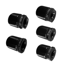 YoRise 5PCS Car Gear Shift Knob Thread Adapter Kit, Aluminum Alloy Black