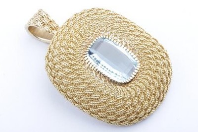 Schöner Aquamarin Anhänger 2,1ct 750 18K Gelb Gold Luxus! #