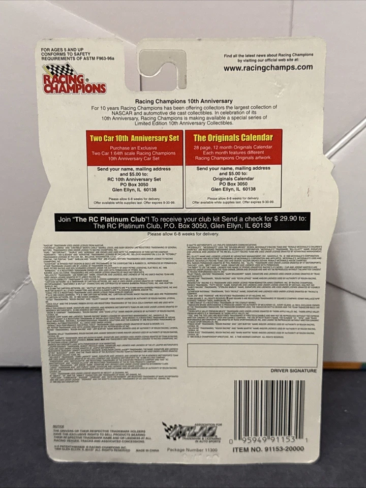 Larry Pearson #00 Cheez-It 1999 1:64 NASCAR Racing Champions Diecast NUEVO Foto 3 de 3