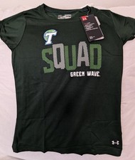 University of Tulane Green Wave ’Squad’ Youth Under Armour Shirt-Med-NWT