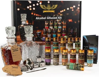 Alcohol Infusion Kit for Infusing Whiskey, Gin, Vodka, Tequila, Rum - DIY Your O