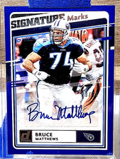 Bruce Matthews Auto 23/50 HOF 2007 Titans - Oilers Legend Signature Marks