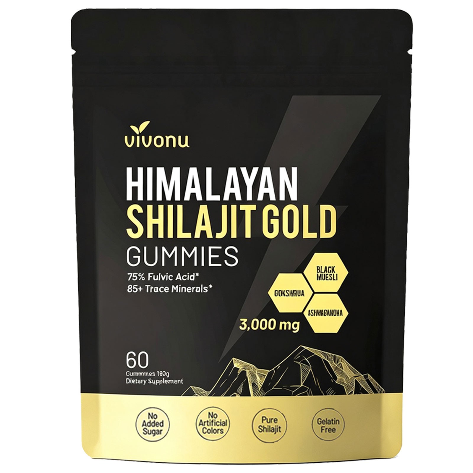 VivoNu Shilajit Gummies Support Energy for Workout Sports Fitness Supplement