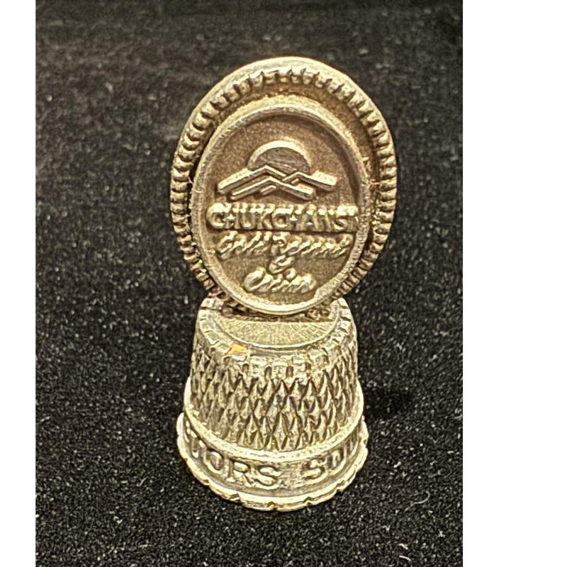 Churchman's Gold Flake Cigars pewter  Collectible Gold Thimble Memorabilia