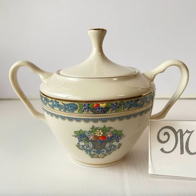 LENOX Herbst Zuckerdose mit Deckel Presidential Collection Born China Gold St...