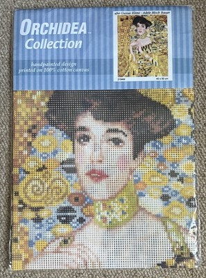 Orchidee Wandteppich Leinwand - Gustav Klimt Adele Bloch Bauer 1994M 40 x 50 cm + Garn