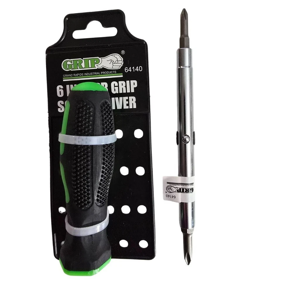 6-in-1 Flathead Slotted Phillips Reversible Screwdriver Nut Driver Bit TPR GRIP - Image 3 of 4