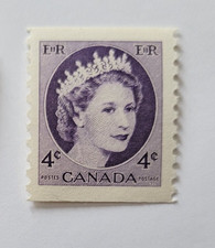 canada stamp #347ii - Queen Elizabeth II (1954) 4¢ HB MNH OG