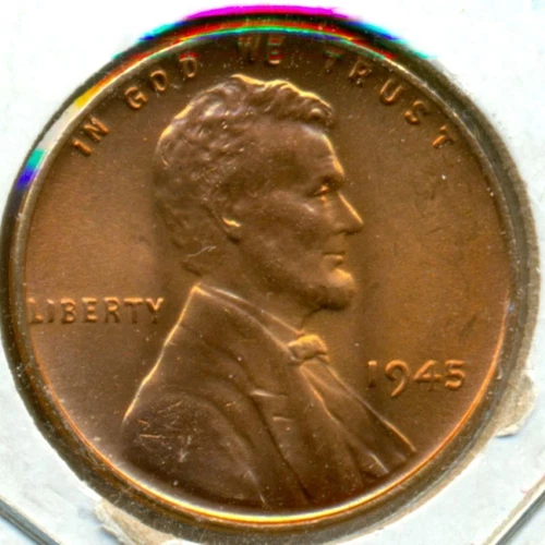 1945-P LINCOLN CENT, GEM BRILLIANT UNCIRCULATED RED, GREAT PRICE!