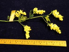 Vintage Millinery Flower 3" Dangling Hops Stem of5 Layered Bright Yellow NM7