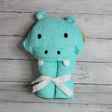 Gymboree Baby Hooded Bath Beach Towel Terry Cloth Hippo Unisex Boy's Girl's
