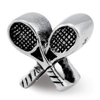 Sterling Silver Reflections Kids Tennis Racquets Bead on sale Sterling Silver Reflections Kids Tennis Racquets Bead on sale