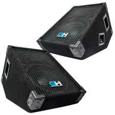 Grindhouse Pair of 10 Inch Passive Wedge Monitors - Floor Stage 600 Watts RMS
