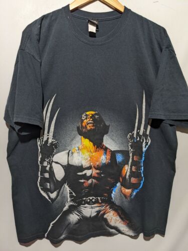 Neu X-Men Marvel Wolverine Herren S-M-L-XL-2XL Lizensiert Distressed Blaues Hemd