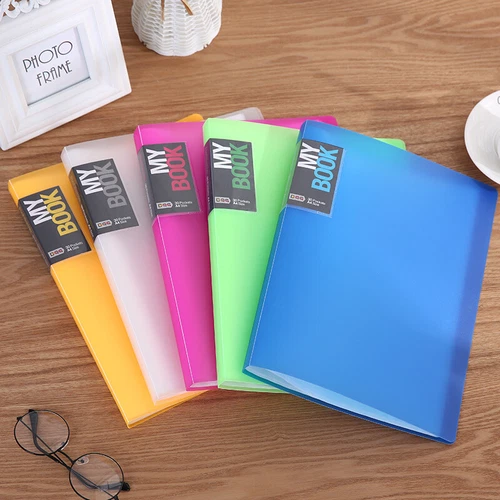 A4 Clip File Folder Transparent Candy Color Loose Leaf Binder Storage Organizer